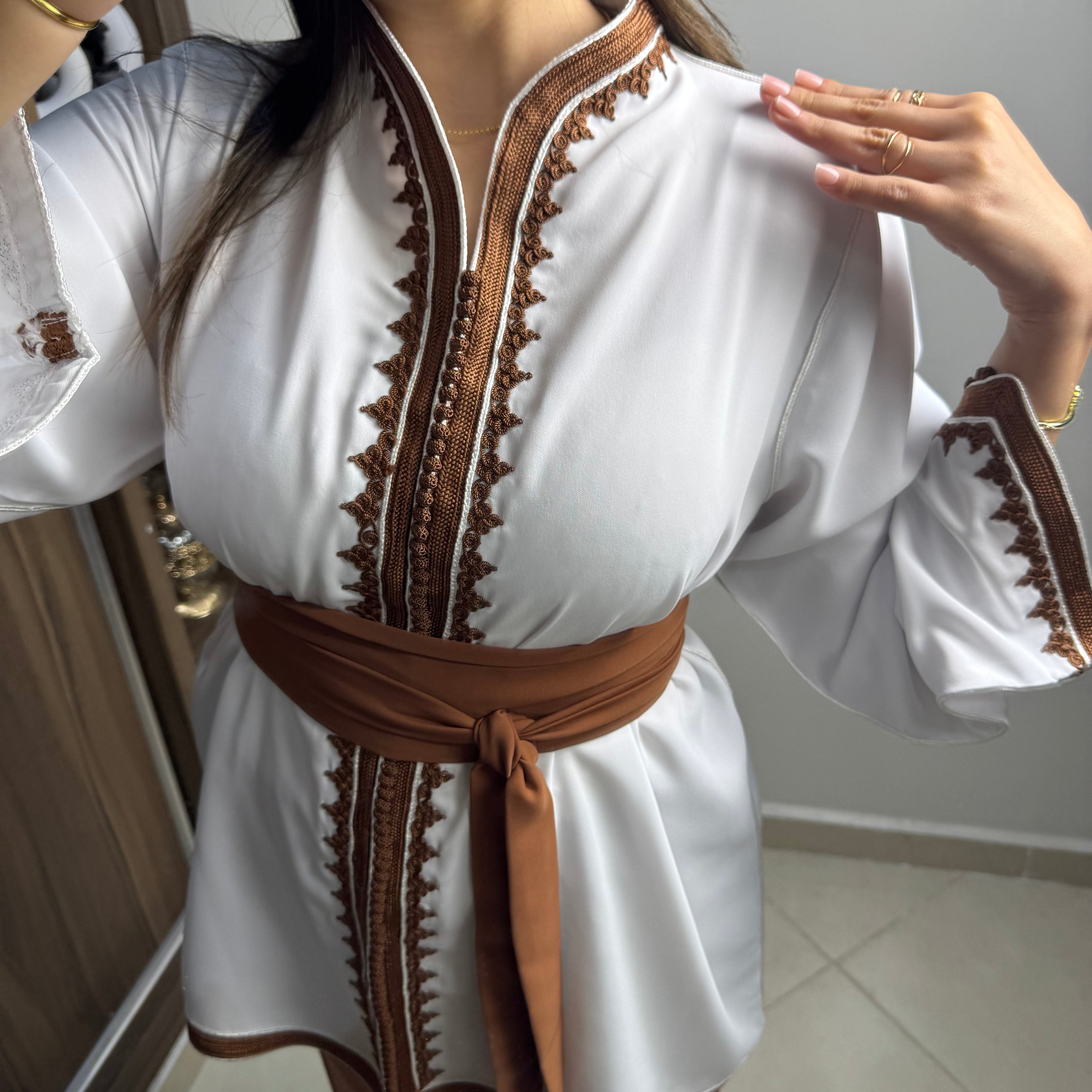 Jabadour Blanc/Marron (3 pièces)